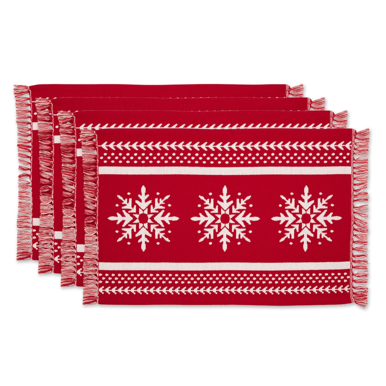 DII® Nordic Snowflake Stripe Jacquard Placemats, 4ct.